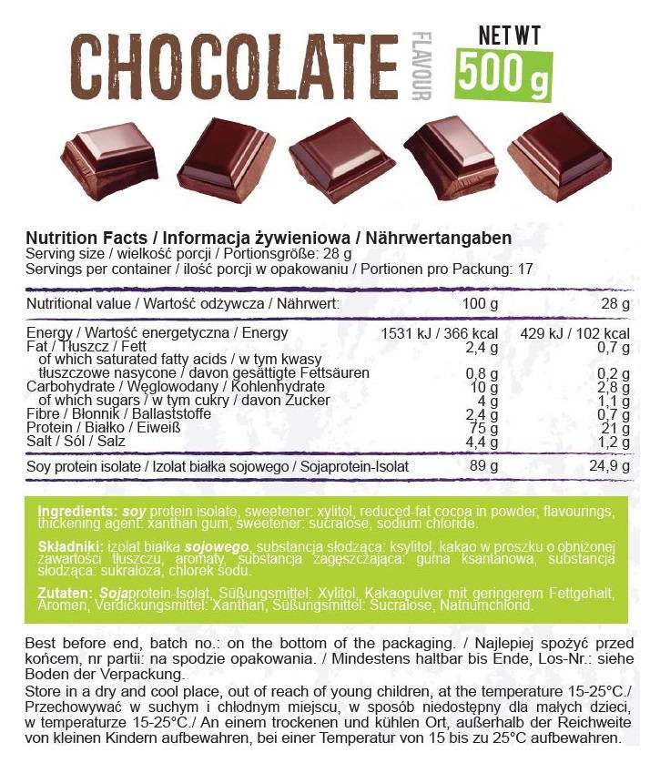 Protéine de soja - 500 grammes