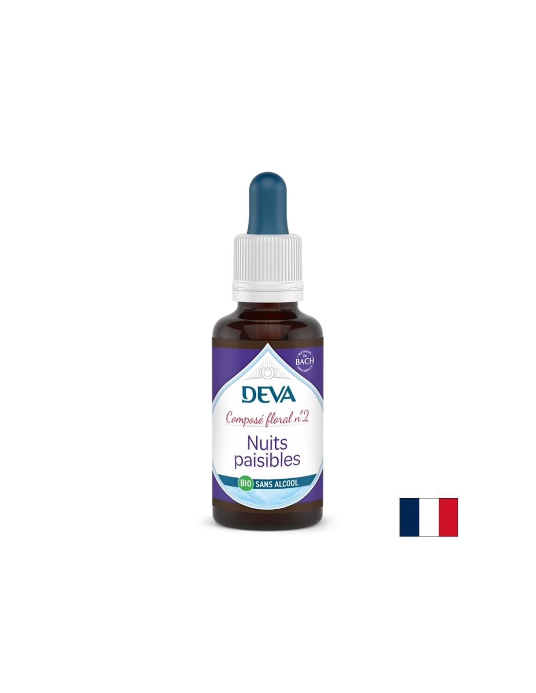 Nuits paisibles, essences florales, bach fleuris n ° 2 (sans alcool), 30 ml