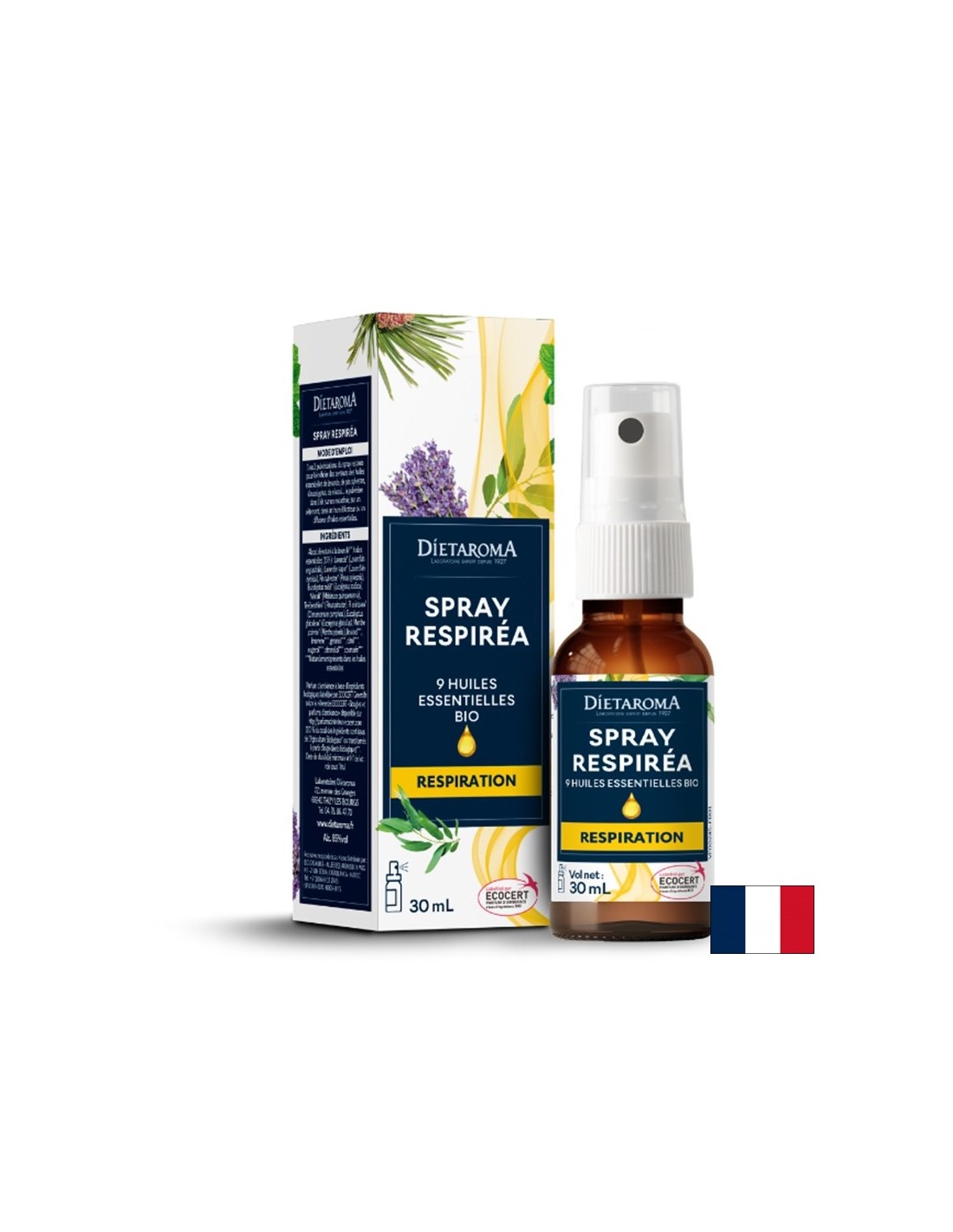 Pulvérisation du système respiratoire avec 9 types d'huiles essentielles, 30 ml
