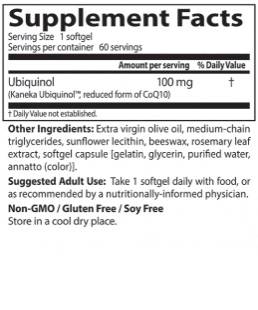 Meilleur ubiquinol kaneka qh 100 mg - 60 capsules de gel