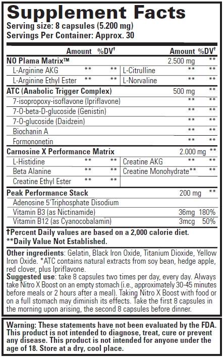 Nitro x boost 240 capsules