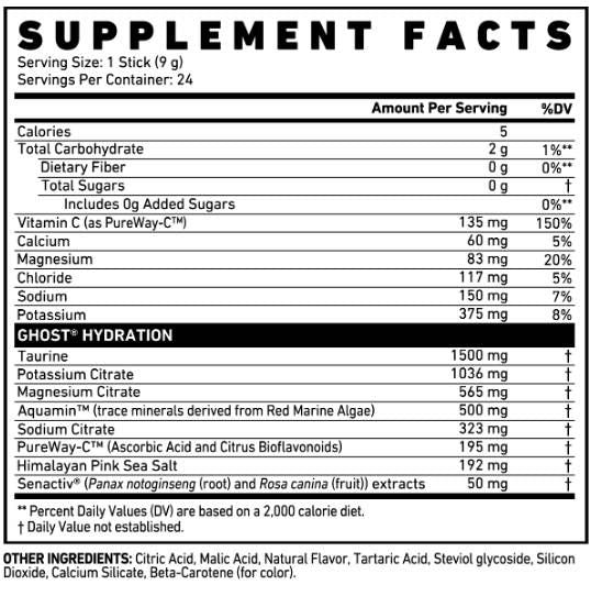 Bâtons d'hydratation | avec des électrolytes + - 24 x 9 grammes
