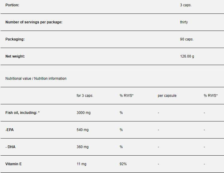 Omega 3 Strong - 90 Capsules de gel