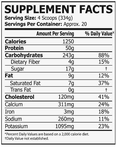 Gain de masse | Gain de calorique élevé - 6800 grammes