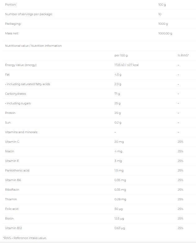 Bestia Ultra Gainer - 1000 grammes