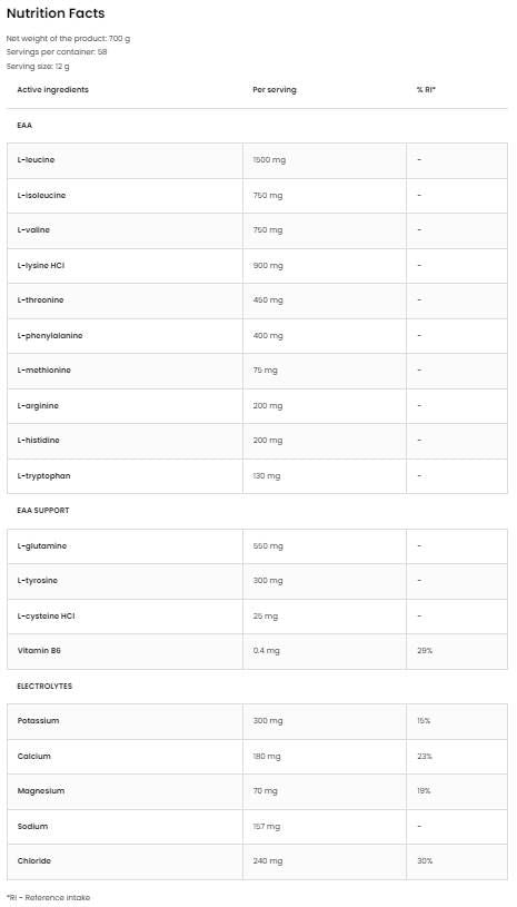 Eaadvanced | Avec de la glutamine et des électrolytes - 540 grammes