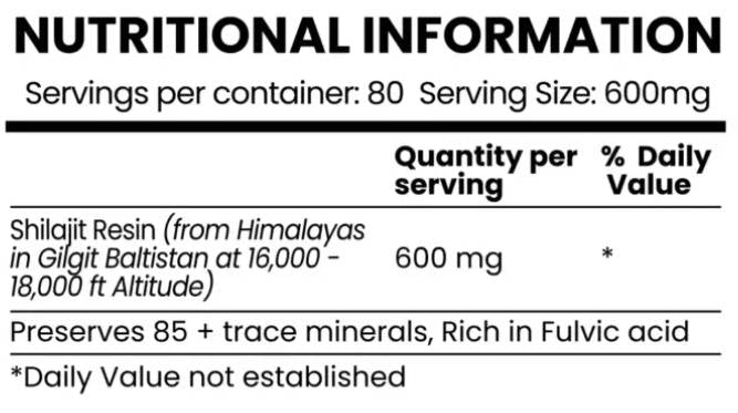 Shilajit puissant résine minérale naturelle - 50 grammes