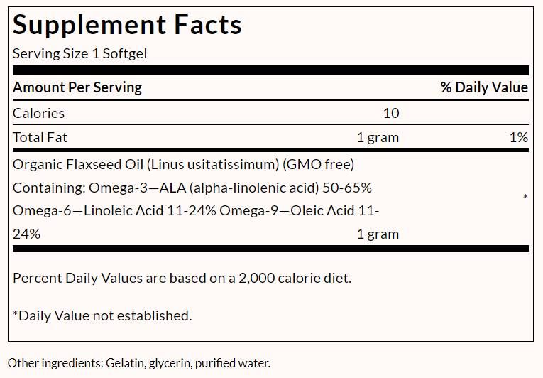 Huile de lin 1000 mg - 200 capsules de gel