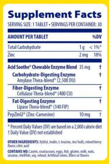Acide apaise à croquer - 60 comprimés à croquer