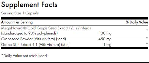 Extrait de graines de raisin | avec des capsules de mécanature d'or 60