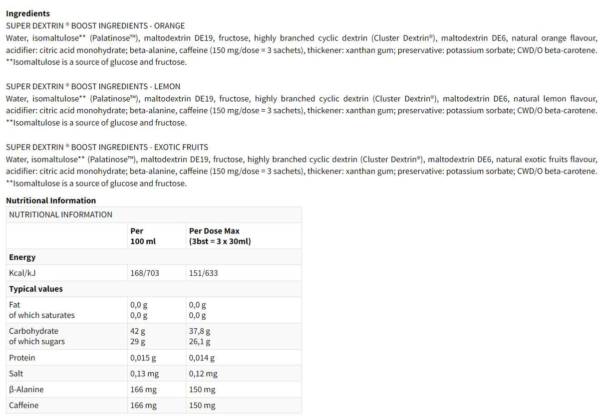 Super Dextrine Boost - 20 x 30 ml