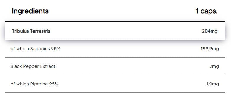 Tribulus terrestris 204 mg | avec 98% de saponines - 120 capsules