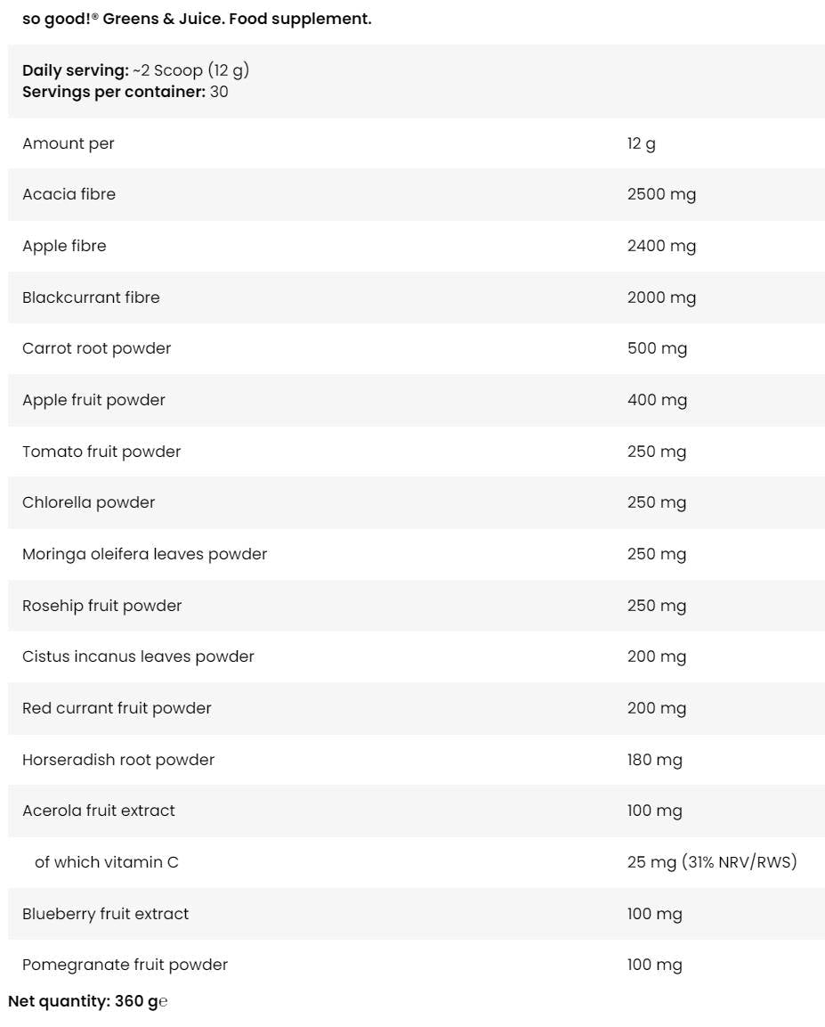Greens & Juice | Si bon! Série - 360 grammes