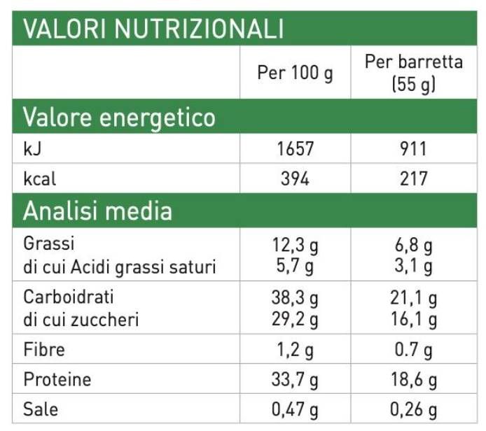 Barre riche en protéines - Crème de noisette - 18 x 55 grammes