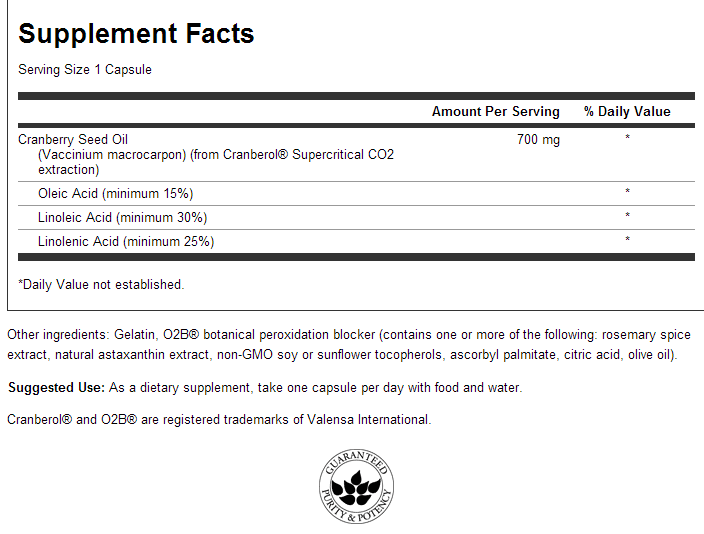 Omega 3-6-9 Cranberge 700 mg 30 Capsules de gel