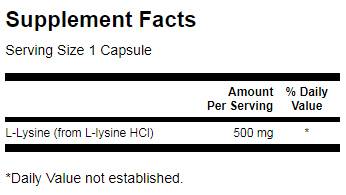 L-lysine 500 mg - 100 capsules
