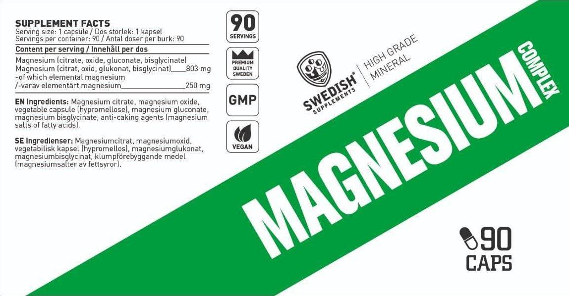 Complexe de magnésium | 4 types matrice ~ citrate, oxyde, gluconate, bisglycinate - 90 capsules