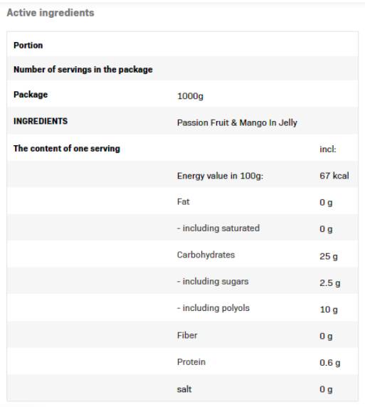 Frulove en gelée | Fruit de la Passion et mangue - 1000 grammes