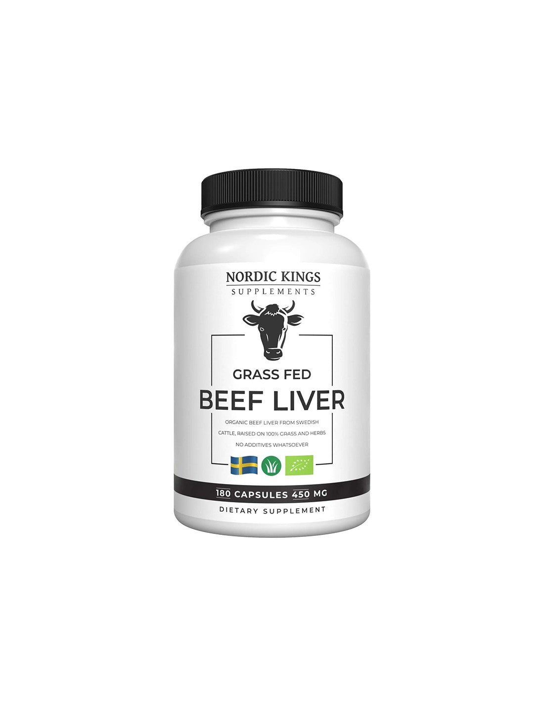 Beef liver from grass-fed animals (Organic), 180 capsules Nordic Kings - Nutra Best Europe
