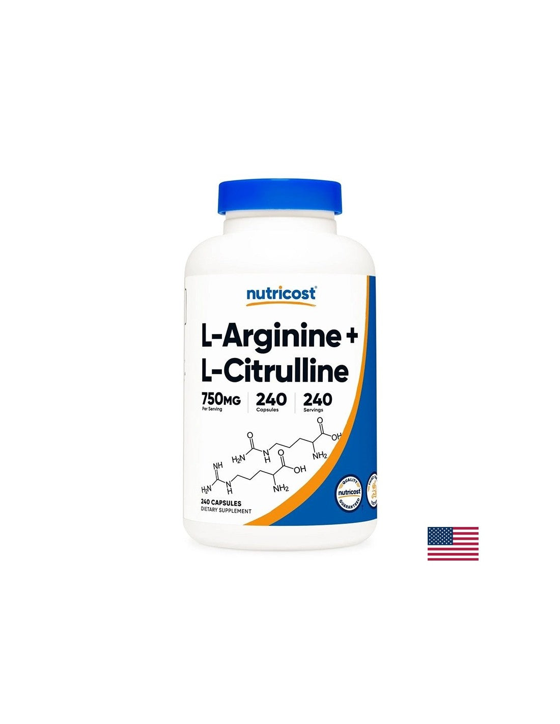 Tone et énergie - L-arginine + L-citrulline (L-arginine + L-Citrulline), 500 mg + 250 mg, 240 capsules