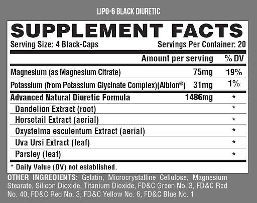 Lipo 6 Black/Diurétique - 80 capsules