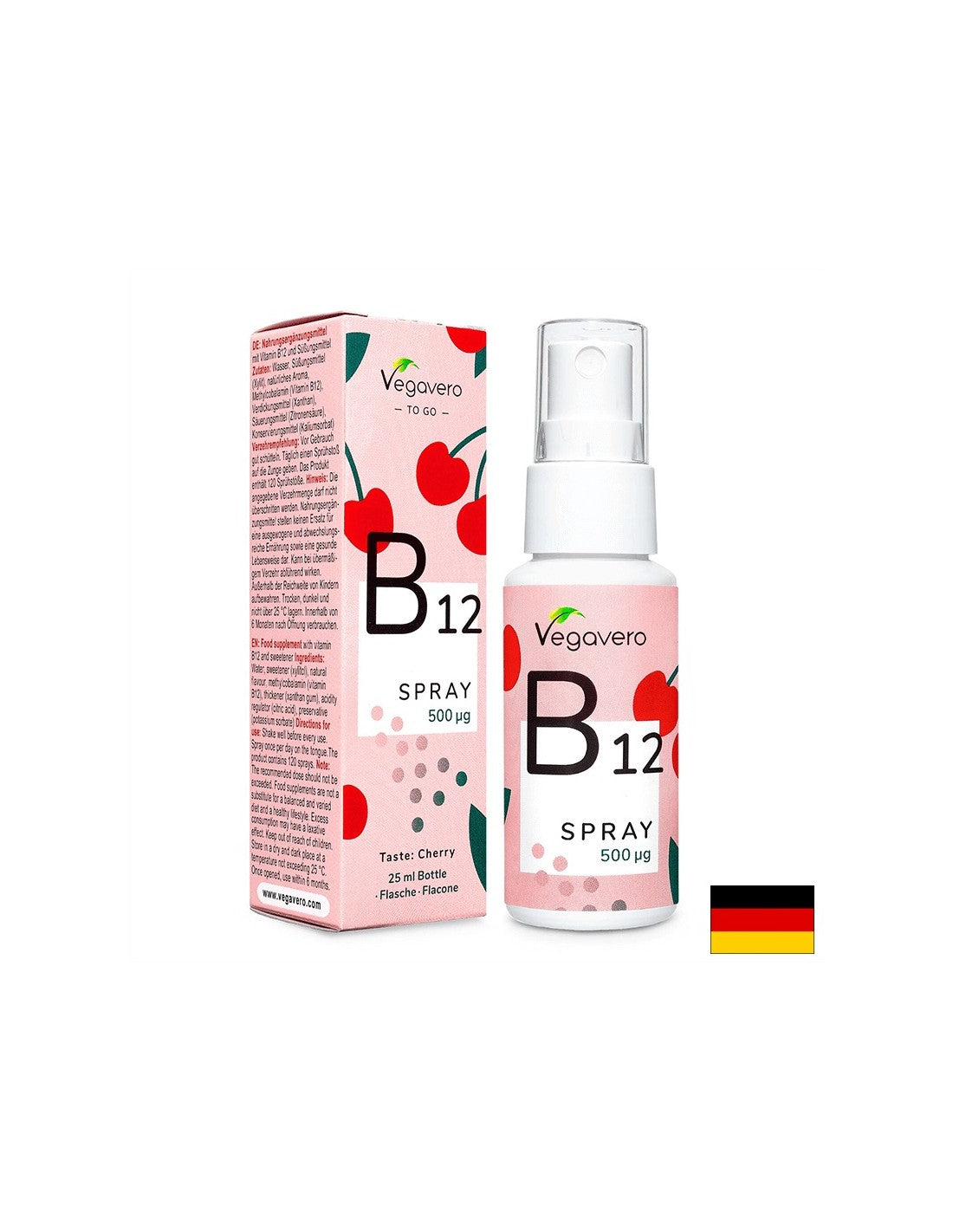 Spray B12/Vitamine B12 (méthylcobalamine)/Spray buccal, 25 ml, 100 % végétalien <tc>Vegavero</tc>
