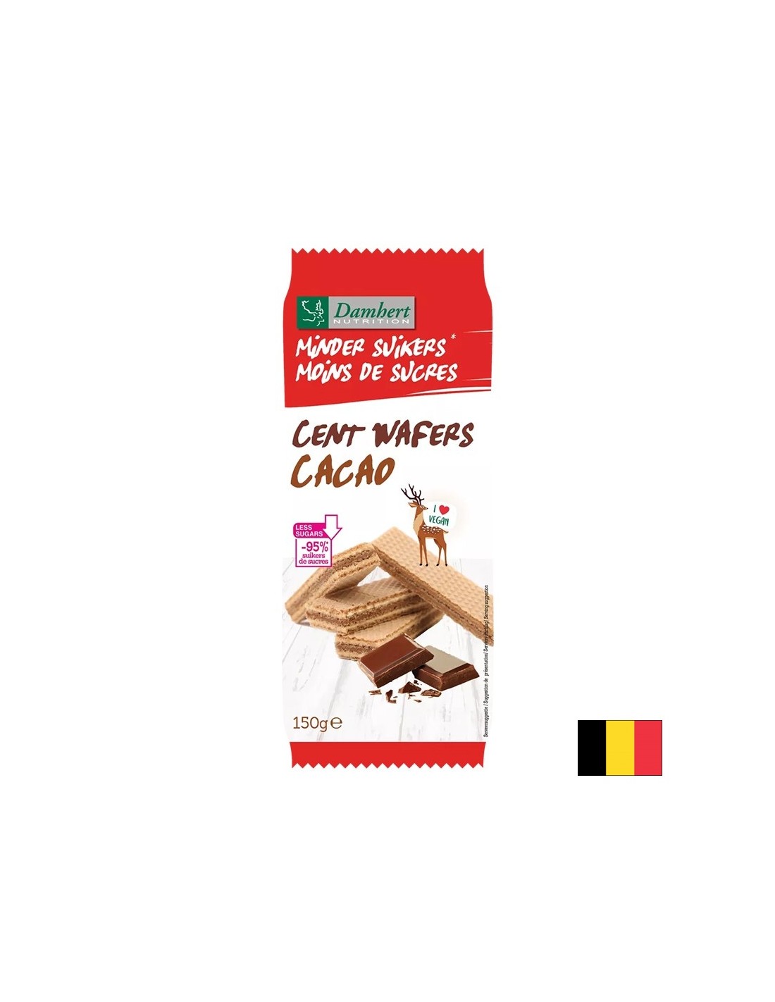 Gaufres avec de la crème de cacao (sans sucre), 150 g