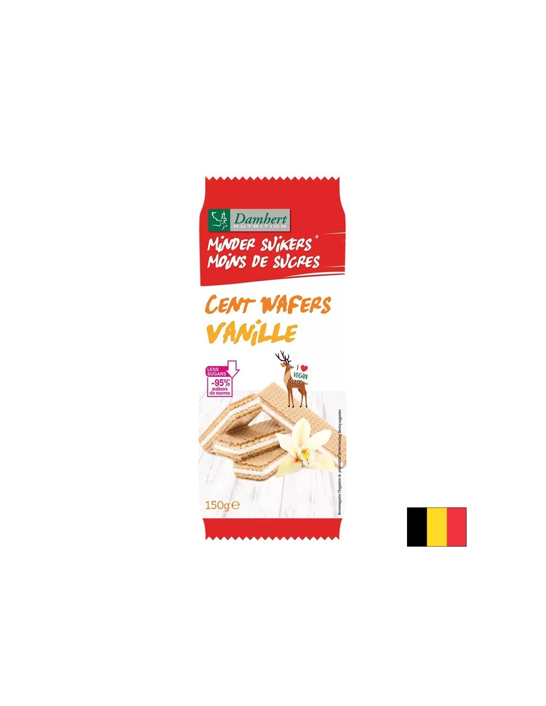 Gaufres avec de la crème à la vanille (sans sucre), 150 g