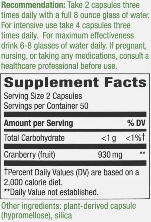 Fruit aux canneberges 465 mg - 100 capsules