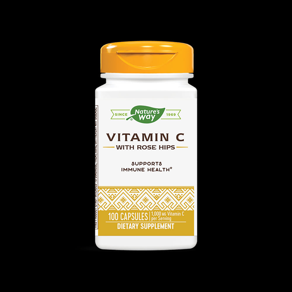 Vitamine C avec des hanches de rose 500 mg - 100 capsules