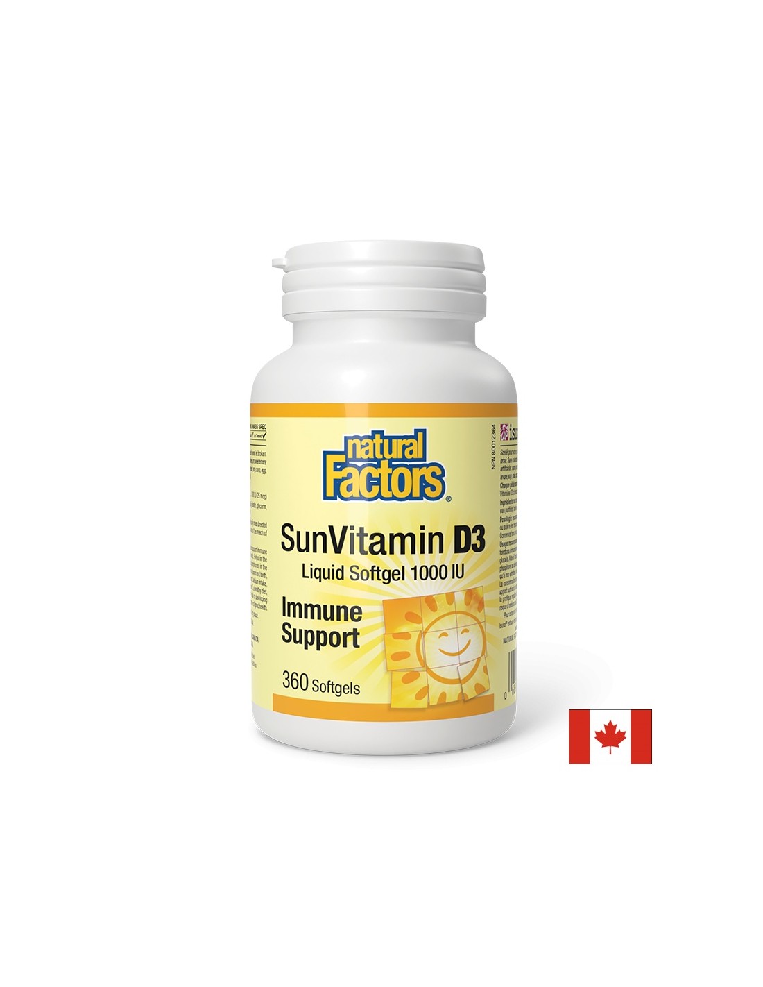 Sunvitamin D3 1000 IU - 360 Capsules de gel