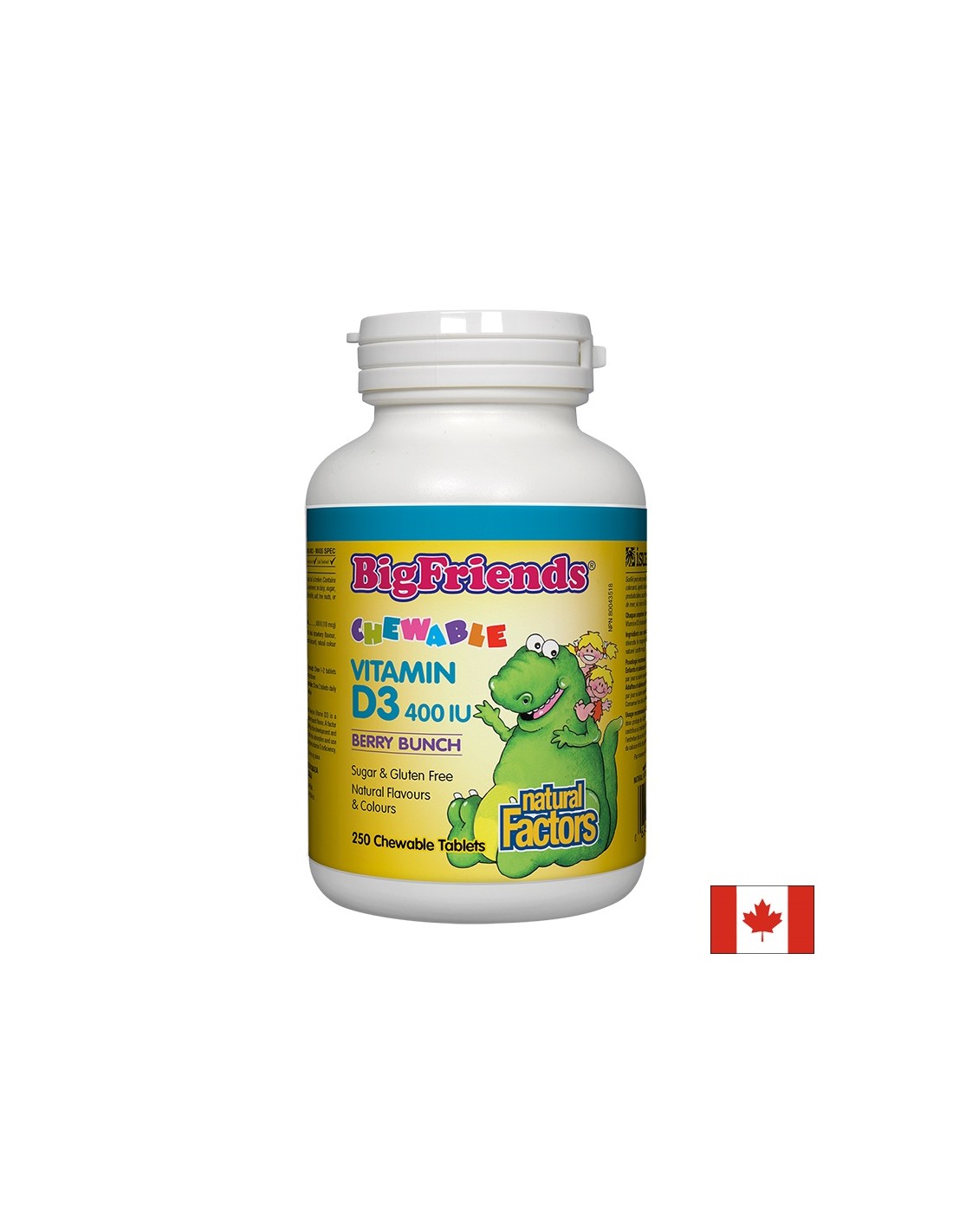Bigfriends Vitamin D3 pour les enfants 400 UI - 250 comprimés à croquer