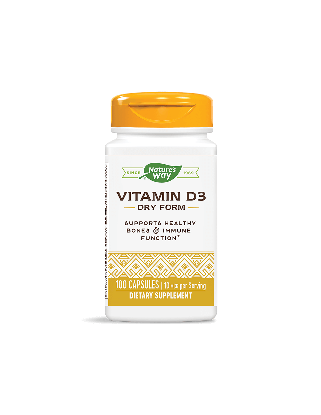 Vitamine D3 Forme sèche/Vitamine D3 (sèche) 400 UI x 100 capsules Nature's Way