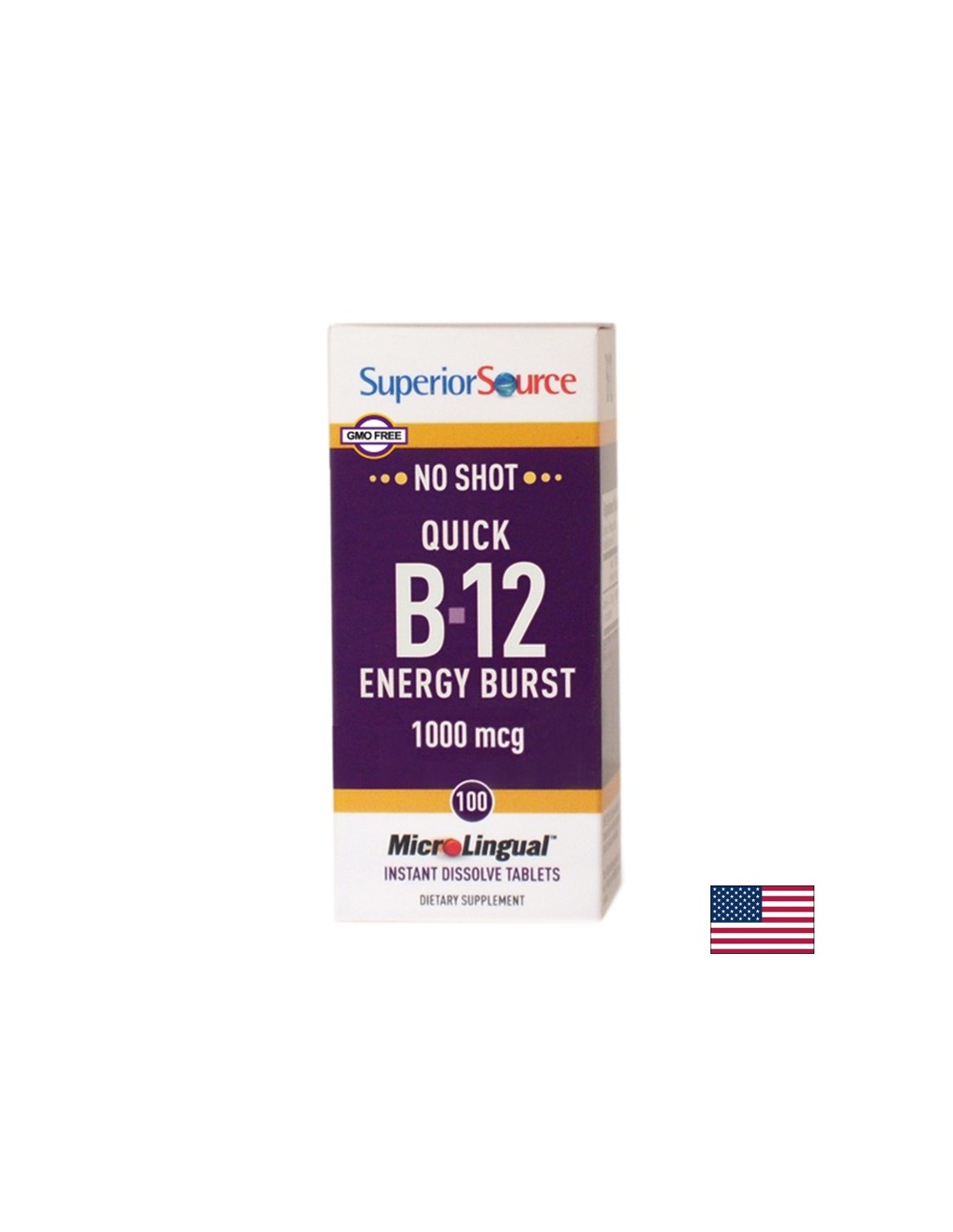 Vitamine B12 - métabolisme énergétique, 100 comprimés sublinguaux <tc>Superior Source</tc>