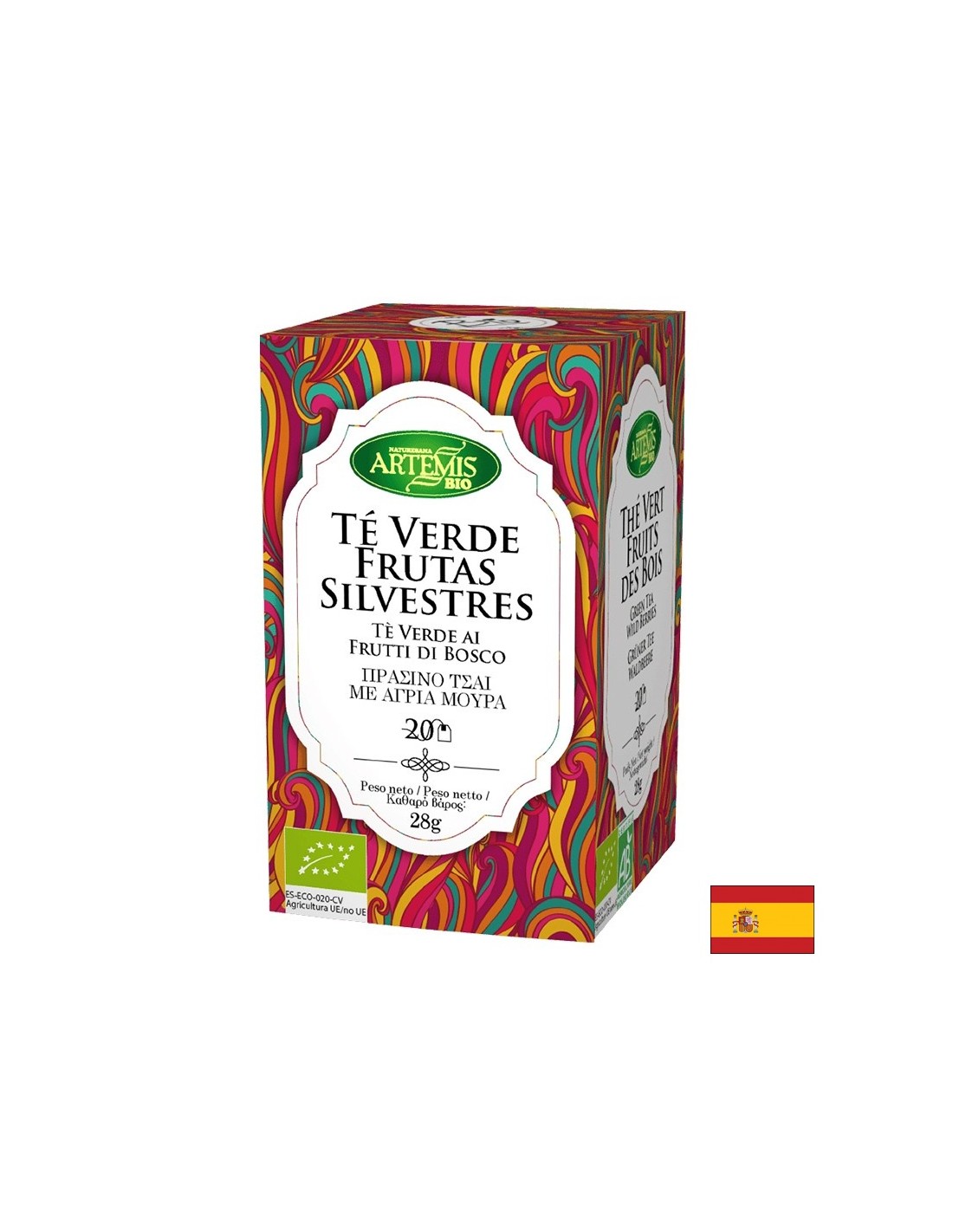 Thé vert avec arôme de framboise, bio, 20 sacs de filtre