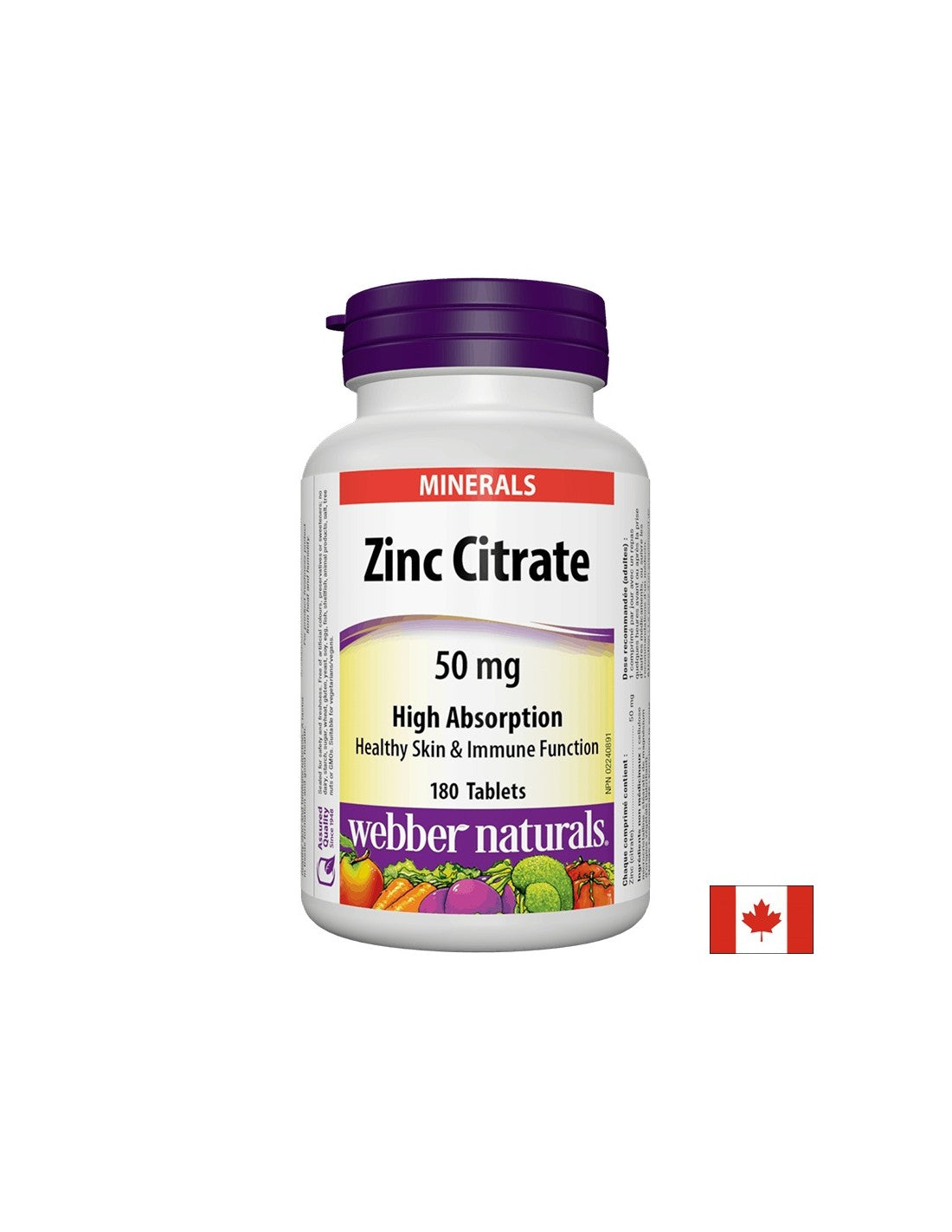 Citrate de zinc/zinc (citrate), 50 mg, 180 comprimés