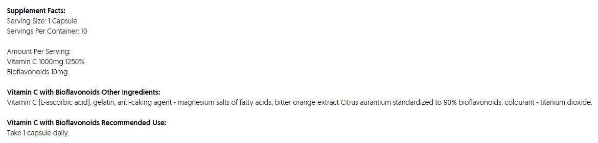 Vitamine C 1000 mg | avec des bioflavonoïdes - 200 capsules