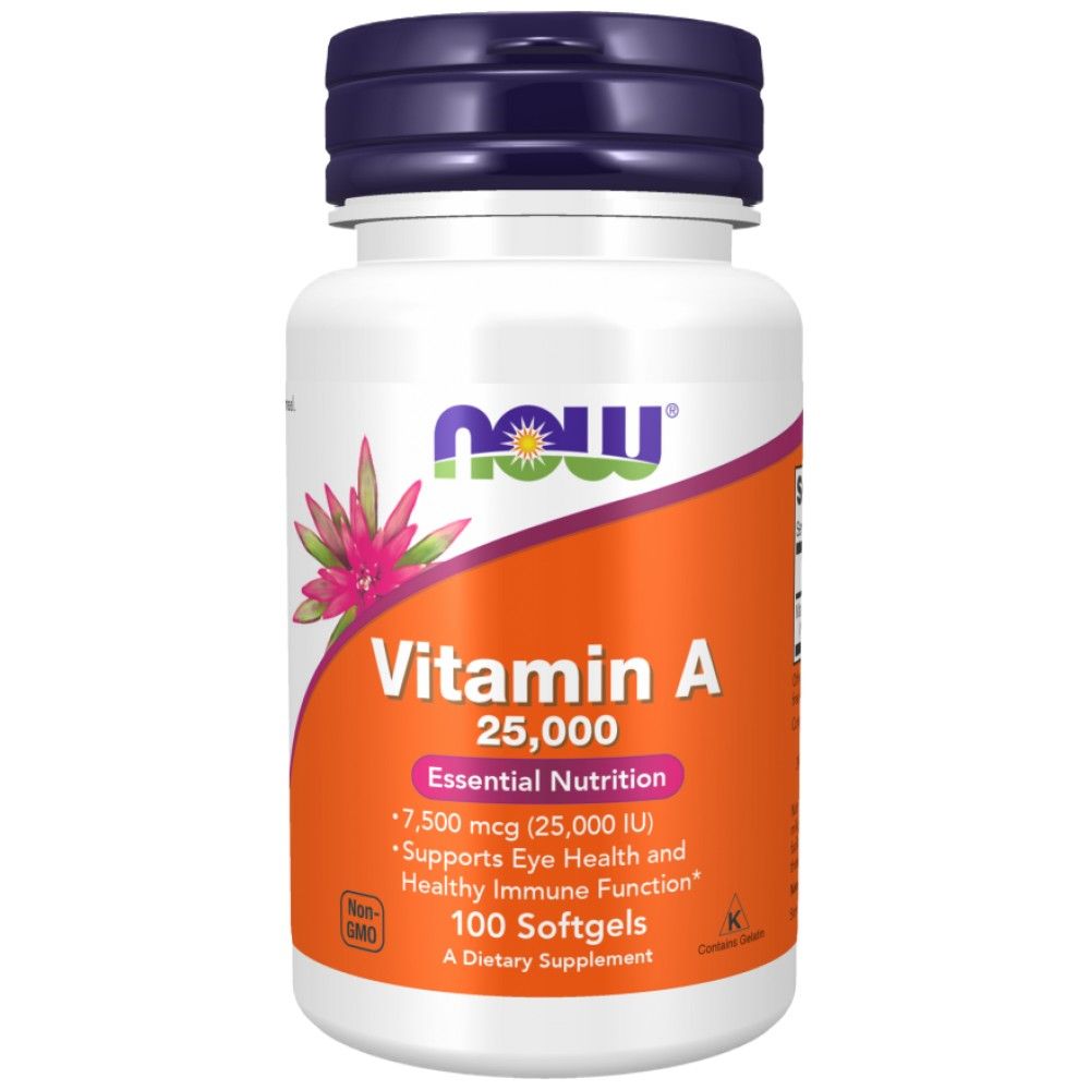 Vitamine A 25000 UI - 100 capsules de gel