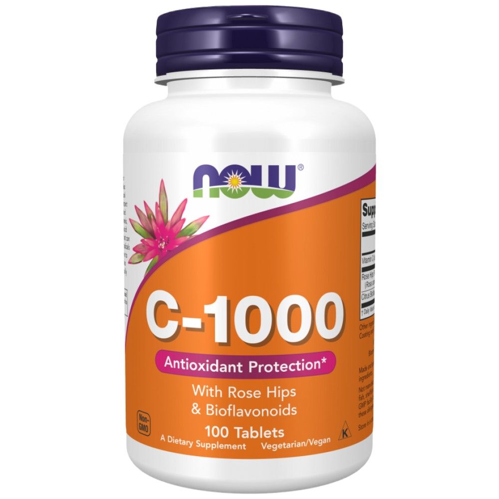 Vitamine C-1000 / avec des hanches roses + bioflavonoïdes - 100 comprimés