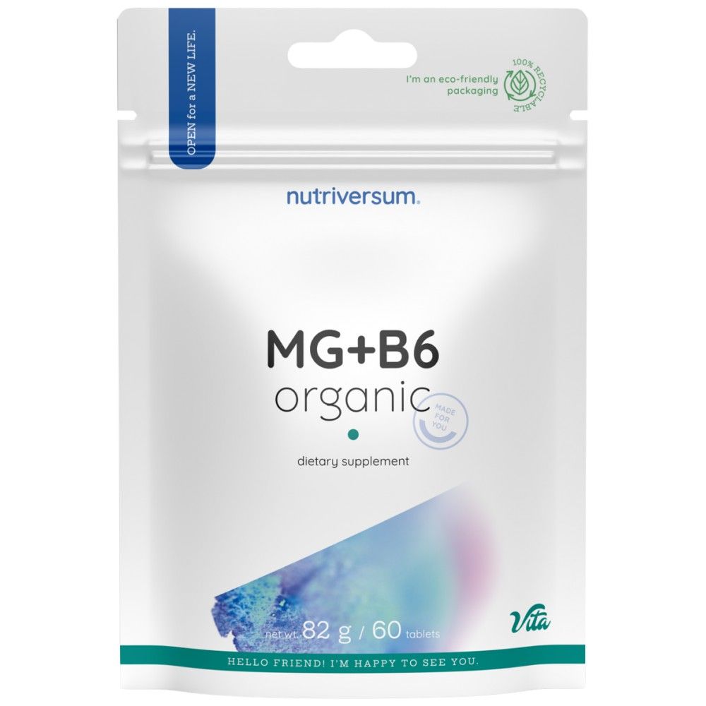 Mg + B6 | Magnésium organique + vitamine B6 - 60 comprimés