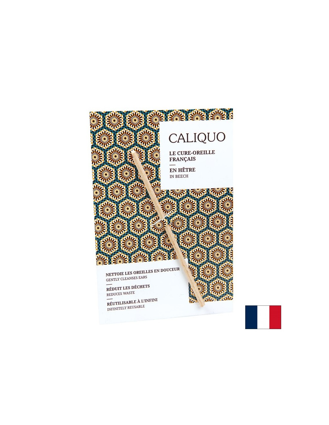 Dispositif de nettoyage de l'oreille en bois de hêtre, 1 pc.
