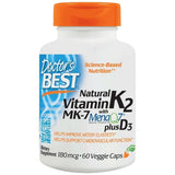Meilleure vitamine naturelle K2 MK-7 180 MCG | Plus D-3 - 60 capsules