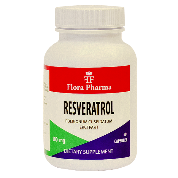 Resvératrol 100 mg/60 capsules, 60 doses/Flora Pharma