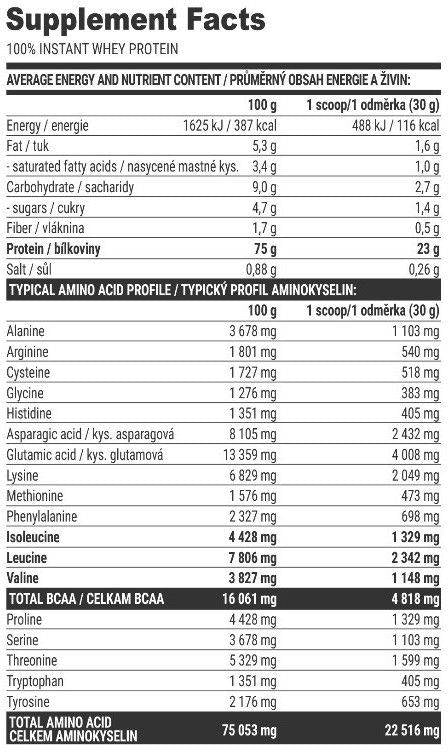 100% protéine de lactosérum instantanée - 2000 grammes