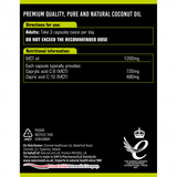 Triglycérides à chaîne moyenne à partir d'huile de coco (100% d'huile MCT) 1200 mg 120 capsules natures