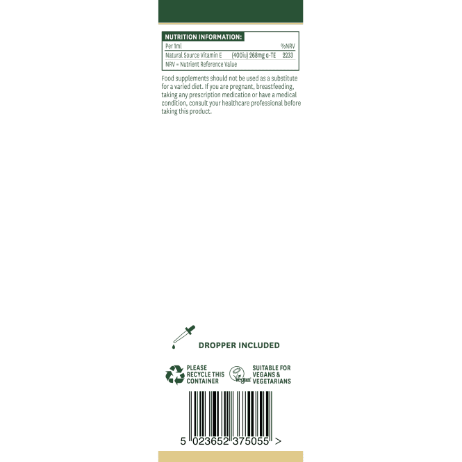 Liquide de vitamine E naturel (huile de vitamine E 100% naturelle) 20 000iu 50 ml naturesaid