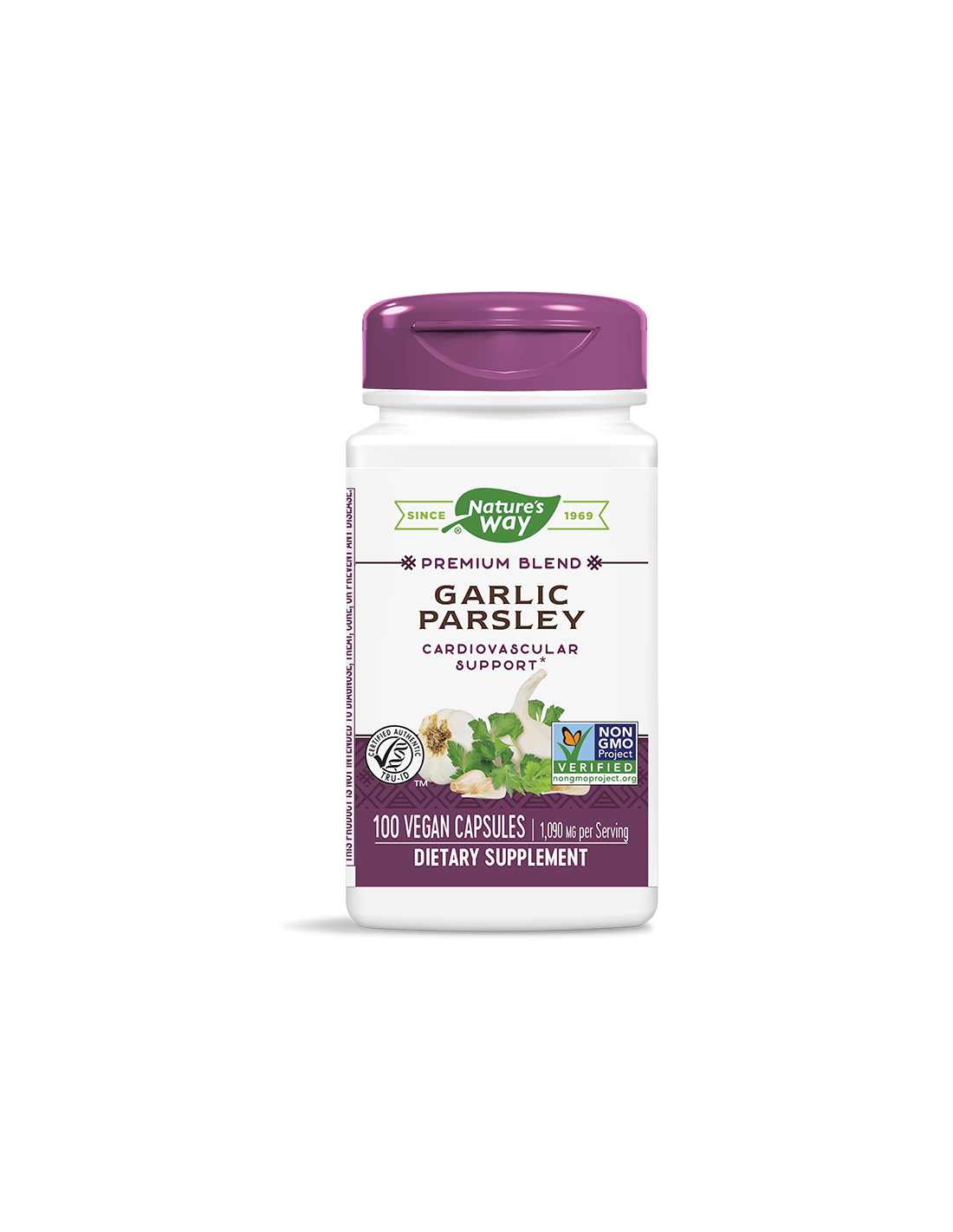 Pour une formule de prime de cœur sain avec des extraits d'ail et de persil, 100 capsules