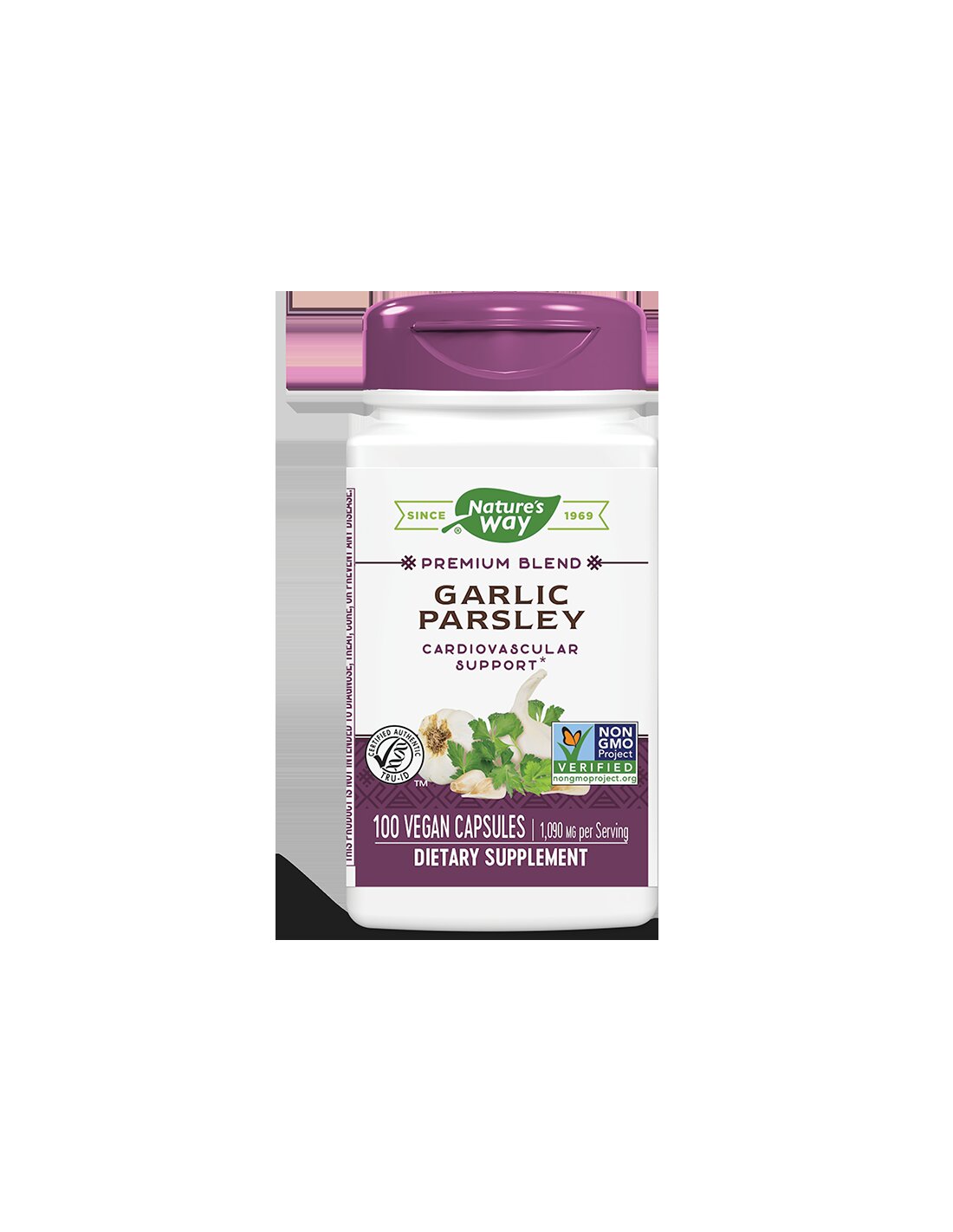 Pour une formule de prime de cœur sain avec des extraits d'ail et de persil, 100 capsules