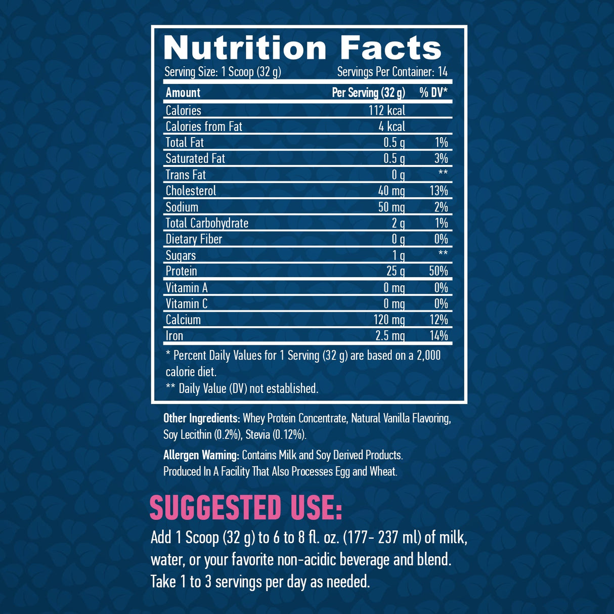 100% Pure All Natural Whey Protein/Vanilla - 0,454 kg