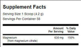 Poudre de citrate de magnésium 100% pur - 227 grammes